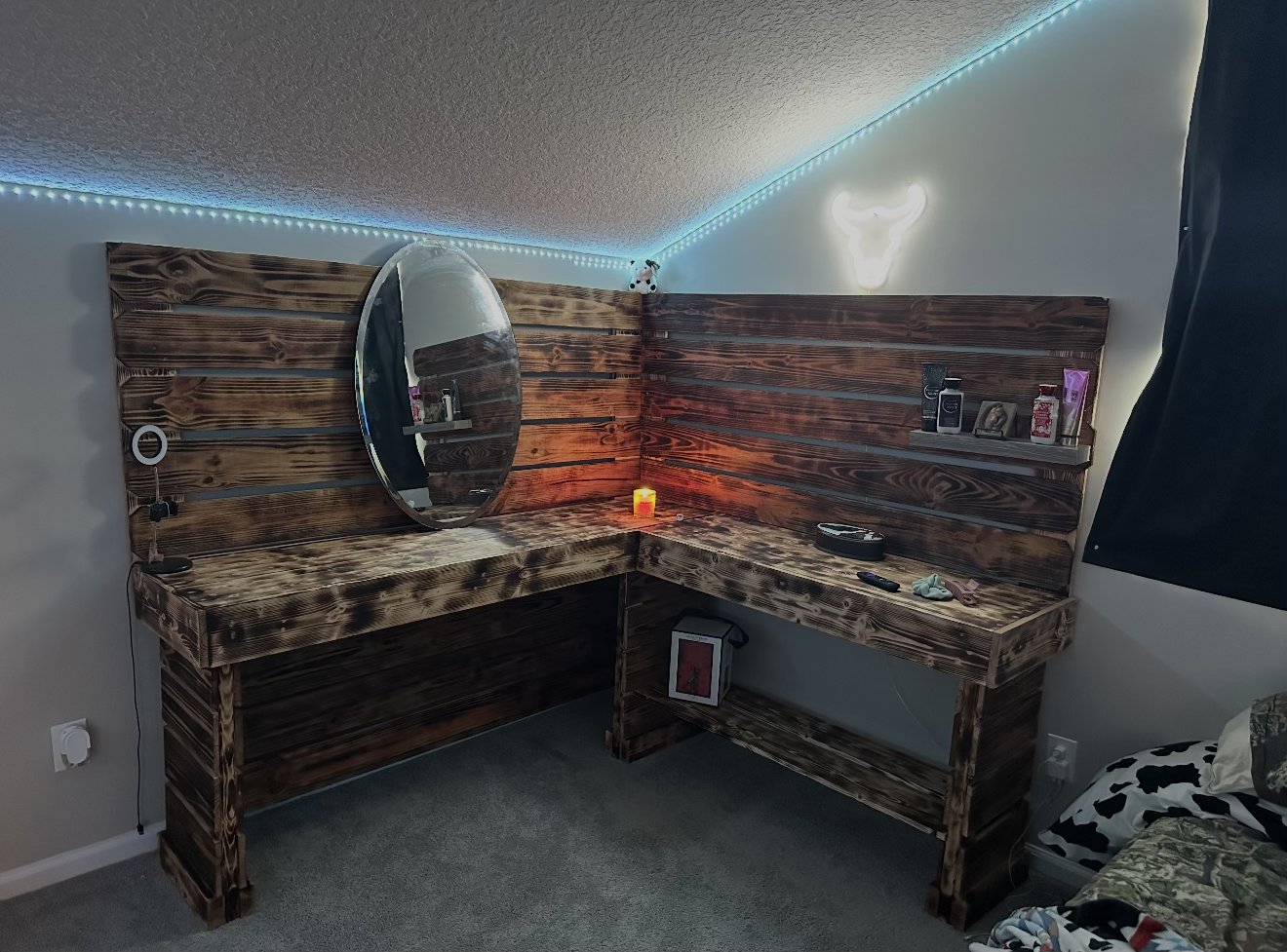 Custom Rustic Corner Vanity